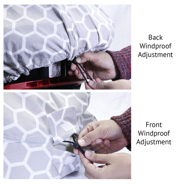 BABY CARSEAT CANOPY COVER [REVERSIBLE] - HONEYCOMB
